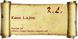 Kass Lajos névjegykártya